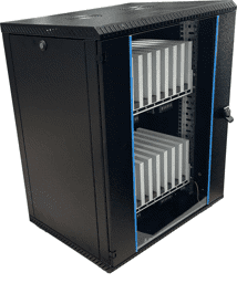 Zur einfachen Wandmontage mit dem Tabletschrank Moderner, schwarzer Tablet Ladeschrank